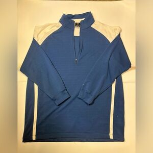 Vintage Nike Sphere Dry XL Blue and White Quarter-Zip Pullover